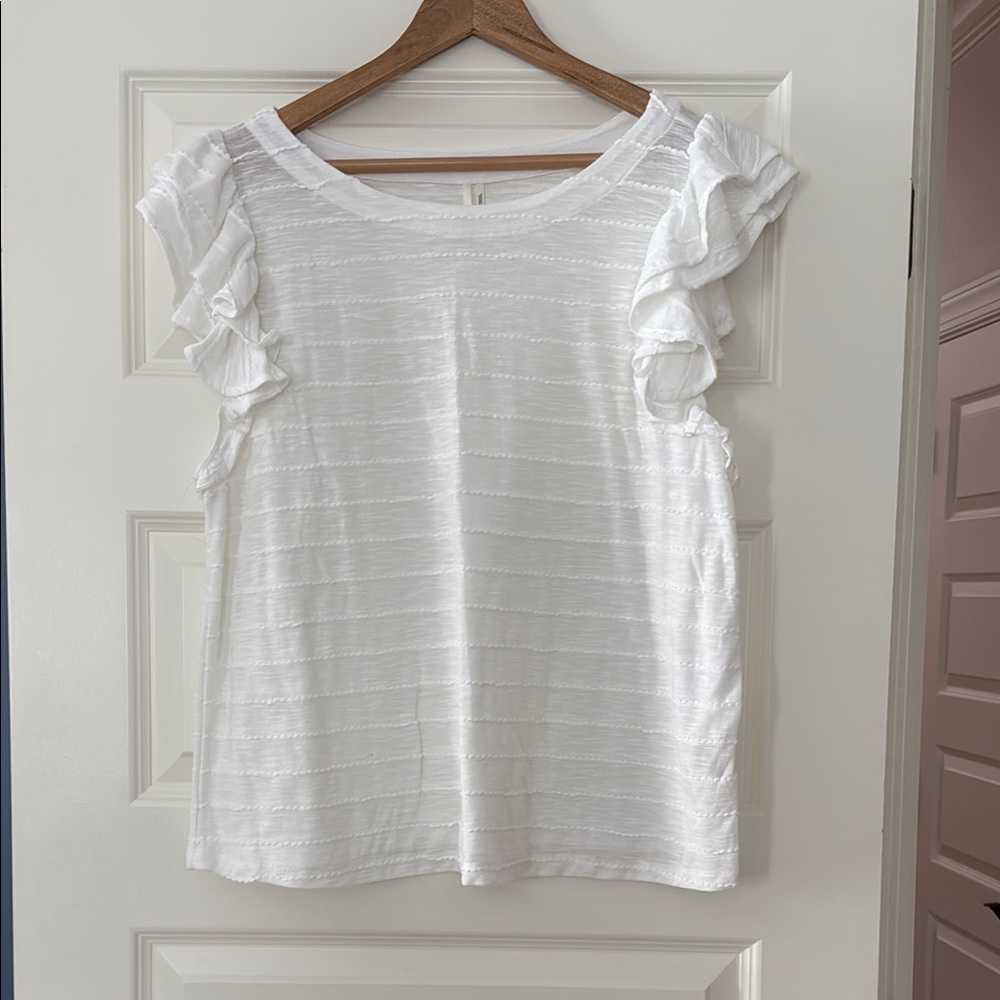 Anthropologie Flutter Sleeve Top